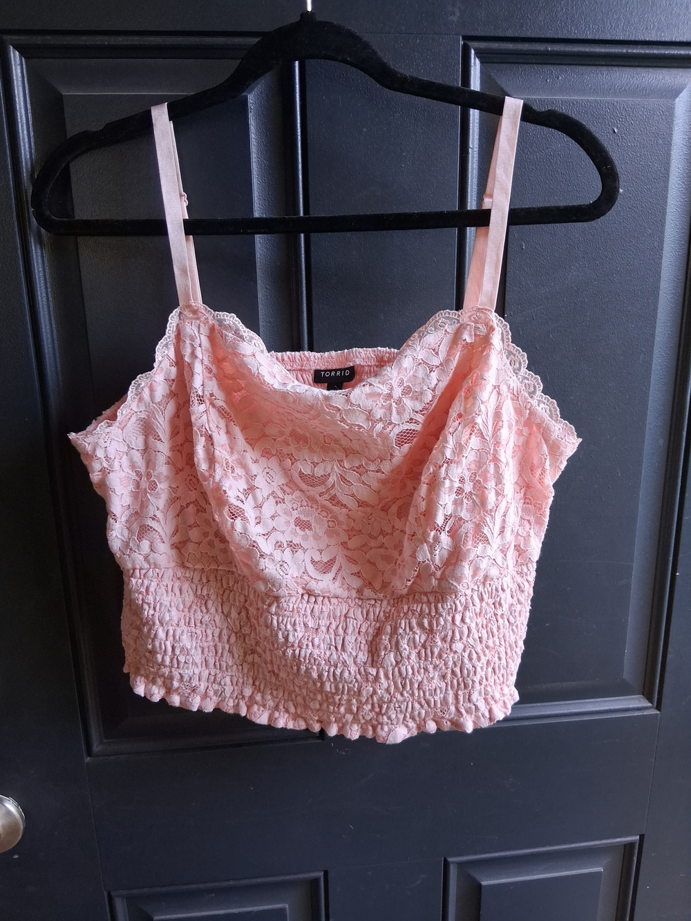 Torrid Pink Lace Smocked Cami Top